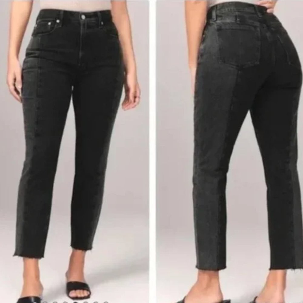 Abercrombie the Mom High Rise Curve Love Black Jean 26 - Picture 2 of 6